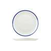 Churchill RETRO BLUE ROUND COUPE PLATE-217mm WHITE W/BLUE LINE (x12)