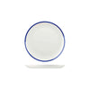 Churchill RETRO BLUE ROUND COUPE PLATE-165mm WHITE W/BLUE LINE (x12)