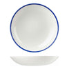 Churchill RETRO BLUE ROUND COUPE BOWL-310mm Ø | 2400ml WHITE W/BLUE LINE (x6)