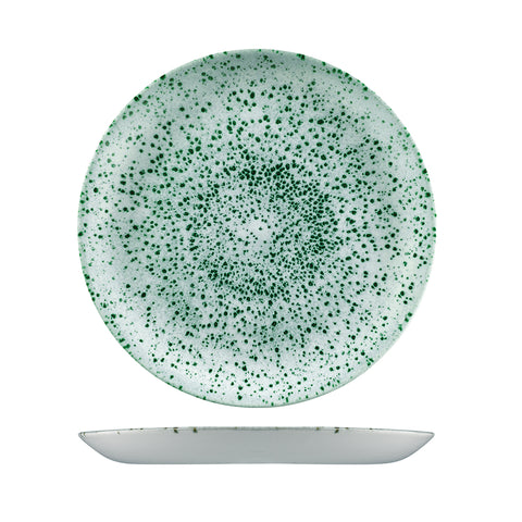 Churchill STUDIO PRINTS STONE ROUND COUPE PLATE-288mm Ø MINERAL GREEN (x12)