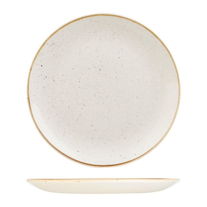 Churchill STONECAST ROUND COUPE PLATE-165mm Ø  BARLEY WHITE (x12)