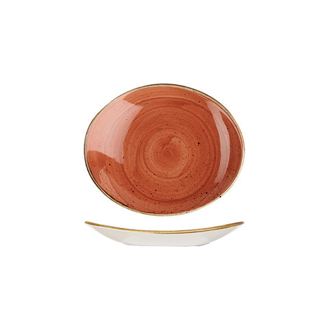 Churchill STONECAST OVAL COUPE PLATE-192mm  SPICED ORANGE (x12)