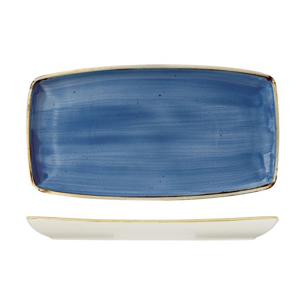 Churchill STONECAST OBLONG PLATE-295x150mm  CORNFLOWER BLUE (x12)