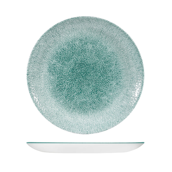Churchill STUDIO PRINTS RAKU ROUND COUPE PLATE-217mm Ø JADE GREEN (x12)