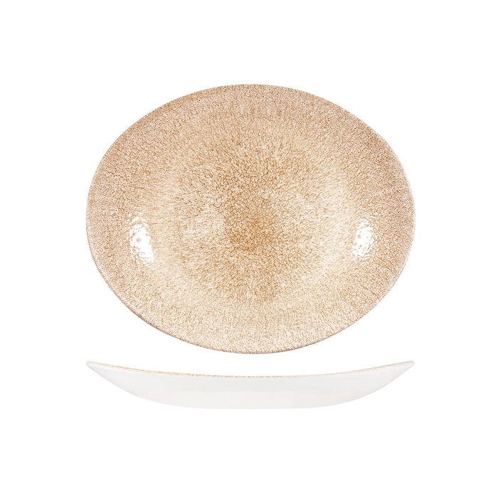 Churchill STUDIO PRINTS RAKU OVAL COUPE PLATE-270x229mm GARNET ORANGE (x12)