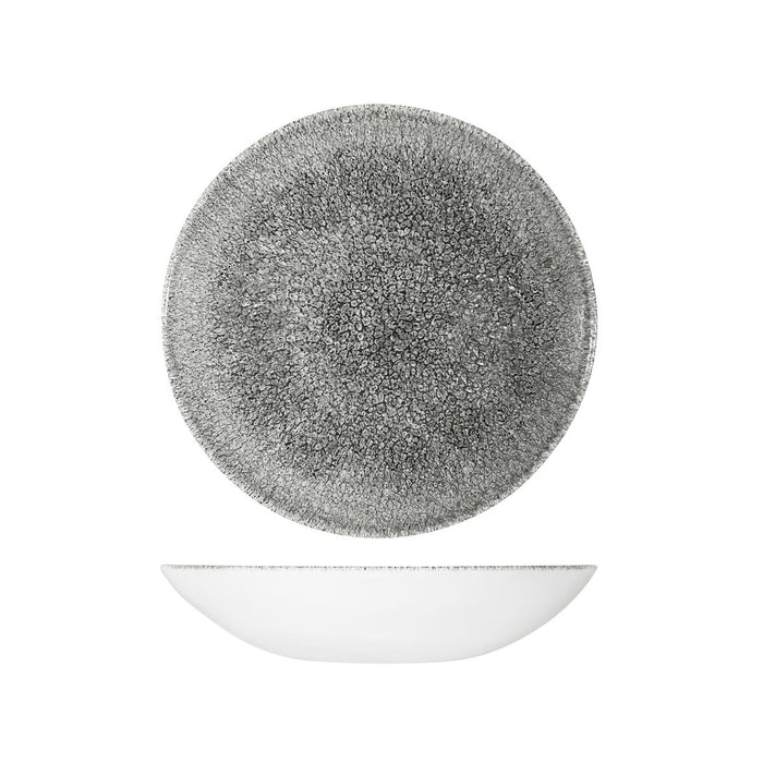 Churchill STUDIO PRINTS RAKU ROUND COUPE BOWL-182mm Ø | 426ml  QUARTZ BLACK (x12)