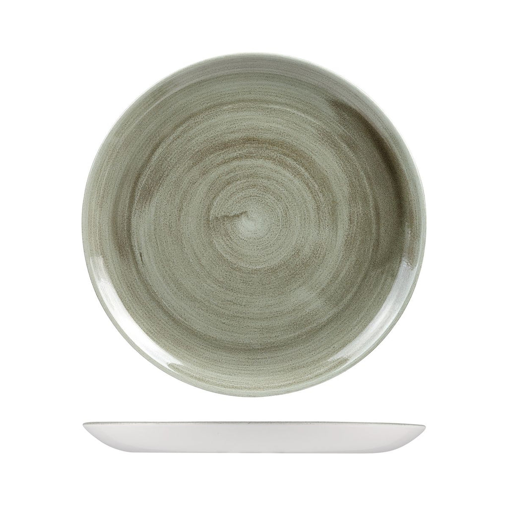 Churchill PATINA ROUND COUPE PLATE-217mm Ø BURNISHED GREEN (x12)