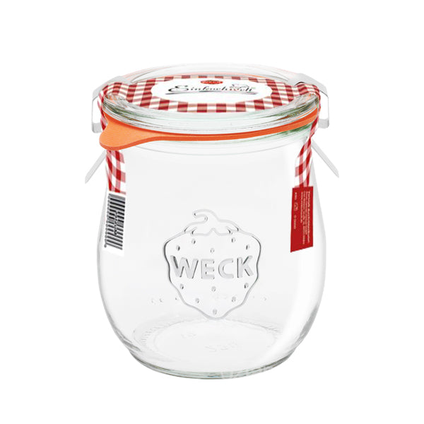 Weck COMPLETE GLASS JARS W/LID/SEAL 220ml 70x80mm (762) (x12)