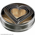 Chef Inox CUTTER SET-HEART 6pc SIZE: 50-90mm-Auscaterquip