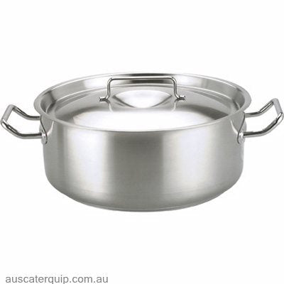 Chef inox CASSEROLE-18/10 18lt 400x145mm w/LID ELITE-Auscaterquip