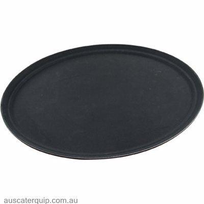 Chef Inox OVAL TRAY - PLASTIC NON SLIP 680mm BLACK-Auscaterquip