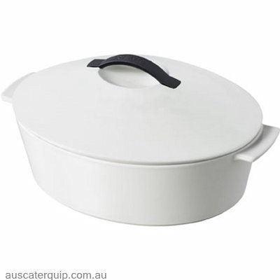 Revol REVOL REVOLUTION OVAL CASSEROLE W/LID WHITE 4.2lt-Auscaterquip