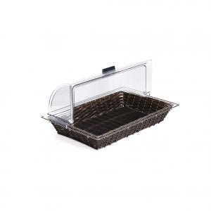 APS BREAD BASKET POLYRATTAN GN 1/1 SIZE D/BROWN W/FRAME EA