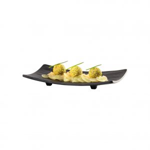 APS SUSHI PLATE RECTANGULAR 220x120mm BLACK MELAMINE "ZEN" EA
