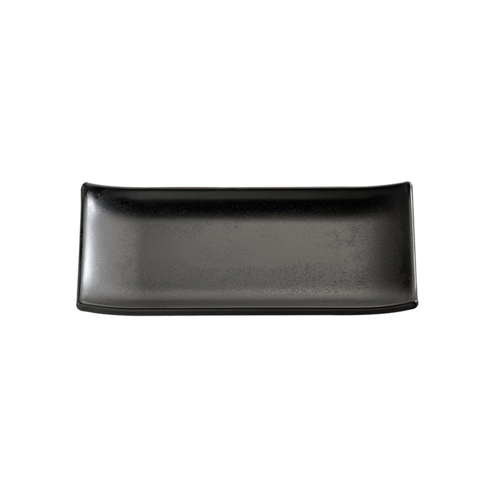 APS SUSHI PLATE RECTANGULAR 225x95mm BLACK MELAMINE "ZEN" EA