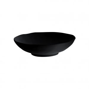 APS SALAD BOWL- ROUND 310x85mm BLACK MELAMINE "ZEN" EA