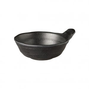 APS SOUP BOWL W/HDL  115x40mm BLACK MELAMINE "ZEN" EA