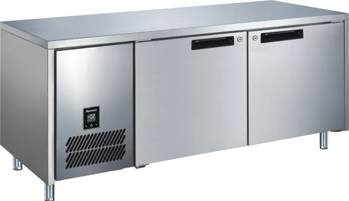 GLACIAN 2 DOOR SLIMLINE 660 DEEP STEEL CHILLER BCS61420