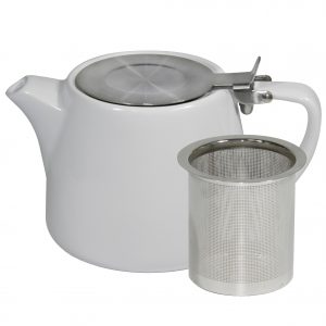 Brew -WHITE STACKABLE TEAPOT 500ml SS INFUSER/LID [Box of 2]