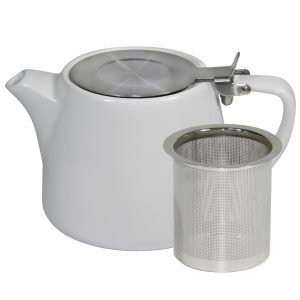 Brew -WHITE STACKABLE TEAPOT 500ml SS INFUSER/LID EA