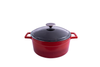 Lava GLAZE CASSEROLE-ROUND | GLASS LID | 4.5lt | 240mm Ø RED (Each)