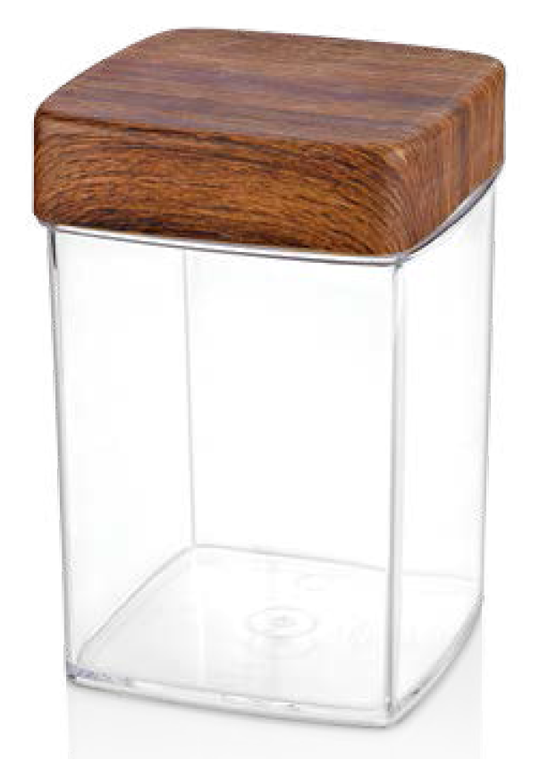 Evelin SQUARE CANNISTER WITH LID 85x85x125mm EA