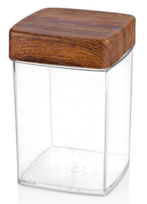 Evelin SQUARE CANNISTER WITH LID 75x75x105mm EA