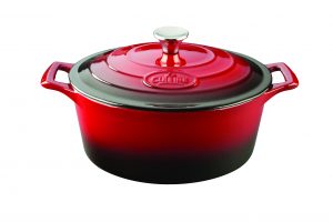 La Cuisine PRO SERIES ROUND DEEP CASSEROLE RED 280mm EA