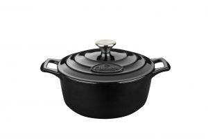 La Cuisine PRO SERIES ROUND DEEP CASSEROLE BLACK 280mm EA