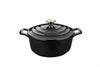 La Cuisine PRO SERIES ROUND DEEP CASSEROLE BLACK 260mm EA
