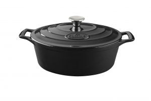 La Cuisine PRO SERIES OVAL DEEP CASSEROLE BLACK 300mm EA