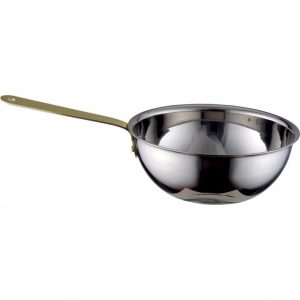Chef Inox MINIATURES-WOK 110x50mm18/10 WITH BRASS HANDLE EA
