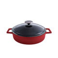 Lava GLAZE CASSEROLE-ROUND | LOW | GLASS LID|  3.4lt | 280mm Ø BLACK (Each)