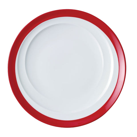 Royal Porcelain MAXADURA RESONATE-ROUND PLATE COUPE 230mm RED INNER BAND EA