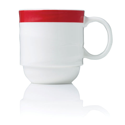 Royal Porcelain MAXADURA RESONATE- COFFEE MUG STACKABLE 350ml RED BAND EA