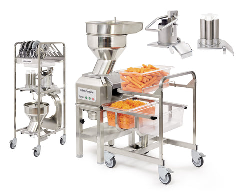 Robot Coupe CL60 - Vegetable Preparation Workstation includes trolley, 3 heads and 16 discs