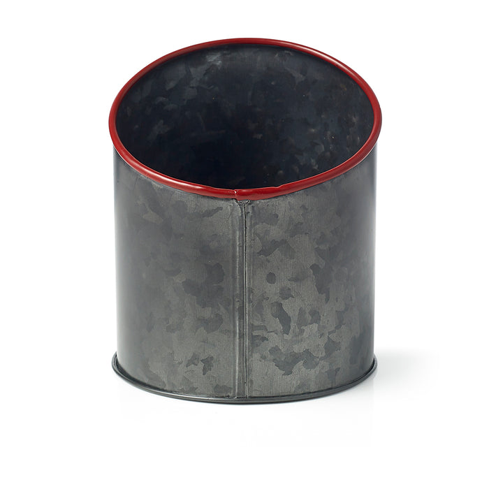 Chef Inox CONEY ISL-GALVANISED BLACK POT SLANT RED RIM 120x140mm EA