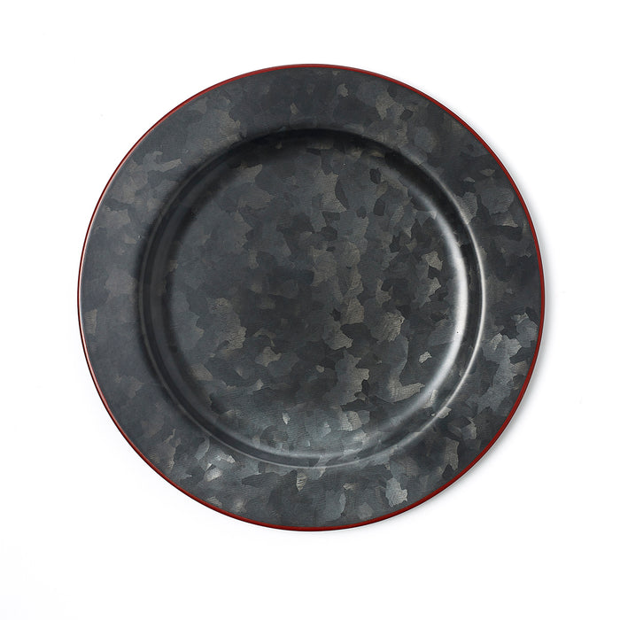 Chef Inox CONEY ISL-GALVANISED BLACK ROUND PLATE WIDE RIM RED 230mm EA