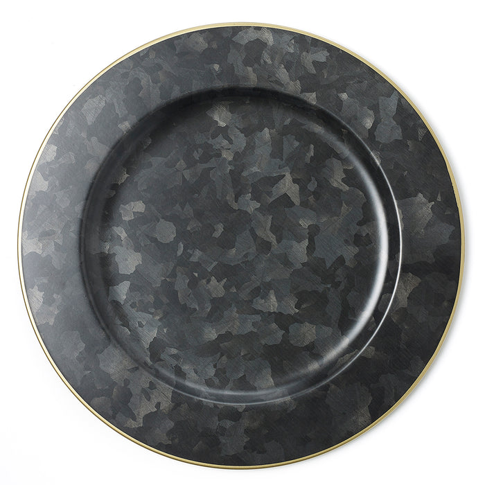 Chef Inox CONEY ISL-GALVANISED BLACK ROUND PLATE WIDE RIM GOLD 280mm EA