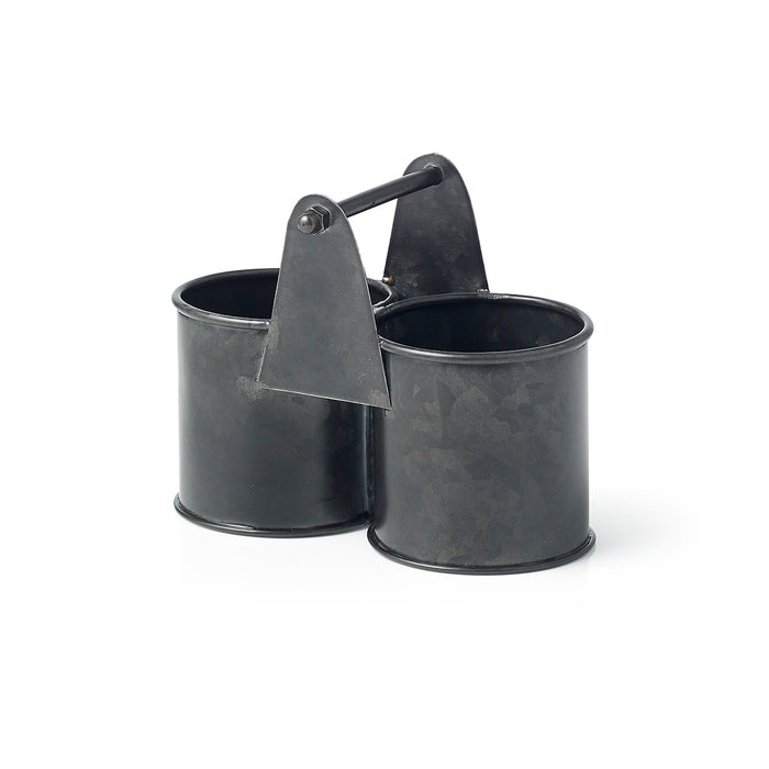 Chef Inox CONEY ISL-GALVANISED BLACK DUAL POT CADDY 140x70x70mm EA
