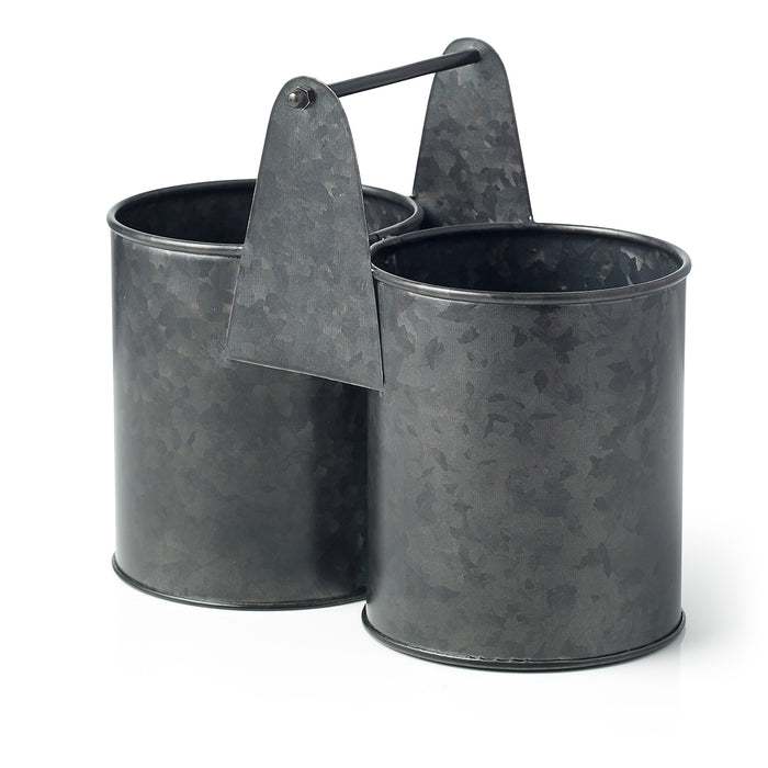 Chef Inox CONEY ISL-GALVANISED BLACK DUAL POT CADDY 240x120x140mm EA