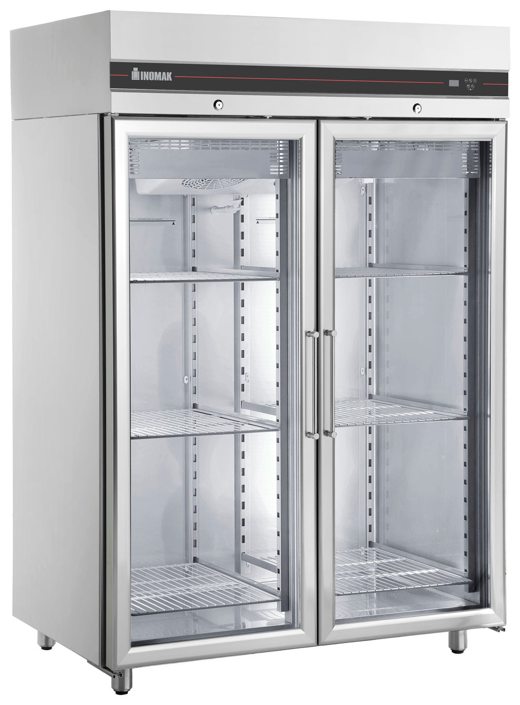 Inomak DOUBLE DOOR UPRIGHT GLASS FRIDGE 1432LT UFI1140G