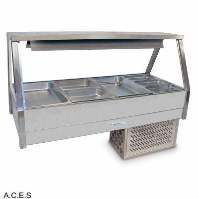 ROBAND COLD FOOD DISPLAY BARS - REFRIGERATED COLD PLATE - DOUBLE ROW - 8 Pans-Auscaterquip