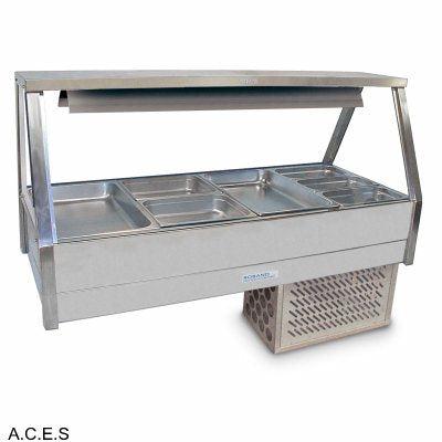ROBAND COLD FOOD DISPLAY BARS -   REFRIGERATED COLD PLATE - DOUBLE ROW - 8 Pans
