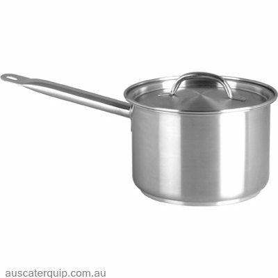 Chef Inox SAUCEPAN-18/10 4.0lt 200x130mm w/LID ELITE-Auscaterquip