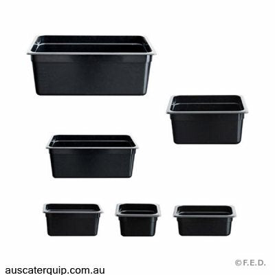 Inox Macel GASTRONORM PAN-POLYPROP GN 1/9 various Heights-Auscaterquip