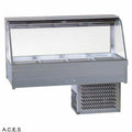 ROBAND CURVED GLASS COLD FOOD BARS - REFRIGERATED COLD PLATE ONLY - DOUBLE ROW - 8 Pans-Auscaterquip