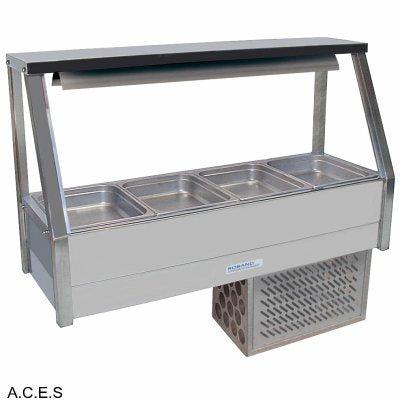 ROBAND COLD FOOD DISPLAY BARS - REFRIGERATED COLD PLATE - SINGLE ROW - 4 Pans