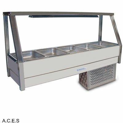 ROBAND COLD FOOD DISPLAY BARS - REFRIGERATED COLD PLATE - SINGLE ROW - 5 Pans