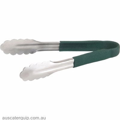 Chef Inox TONG-UTILITY S/S 230mm GREEN-Auscaterquip